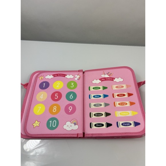Montessori Hahaland Toddler 3+ Sensory Busy Board Bag Girls Pink Unicorn Travel - Picture 6 of 13